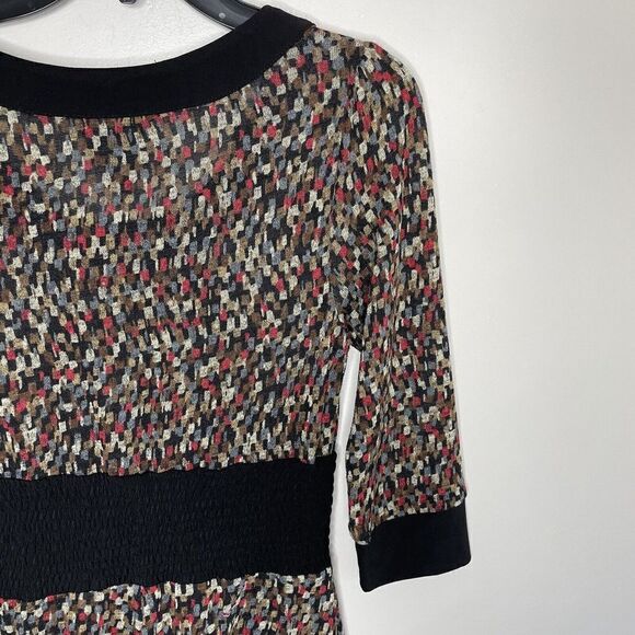 RABBIT RABBIT RABBIT Dress Womens Medium M Knit Sweater 1/2-Sleeve Smocked-Waist - Picture 6 of 10